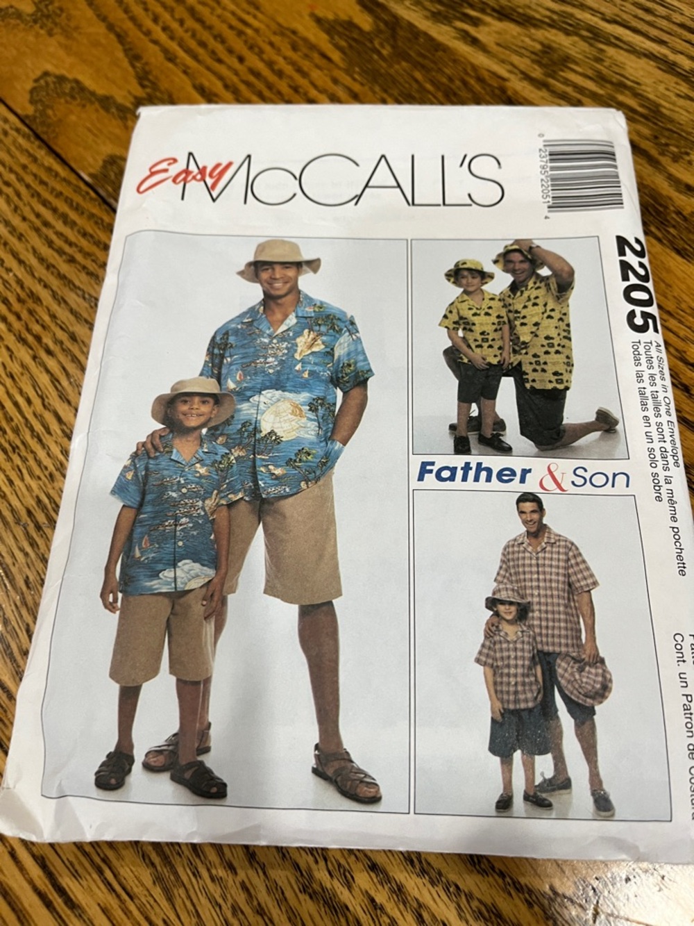 McCALL'S Easy 2205 Father & Son Shirt Pattern